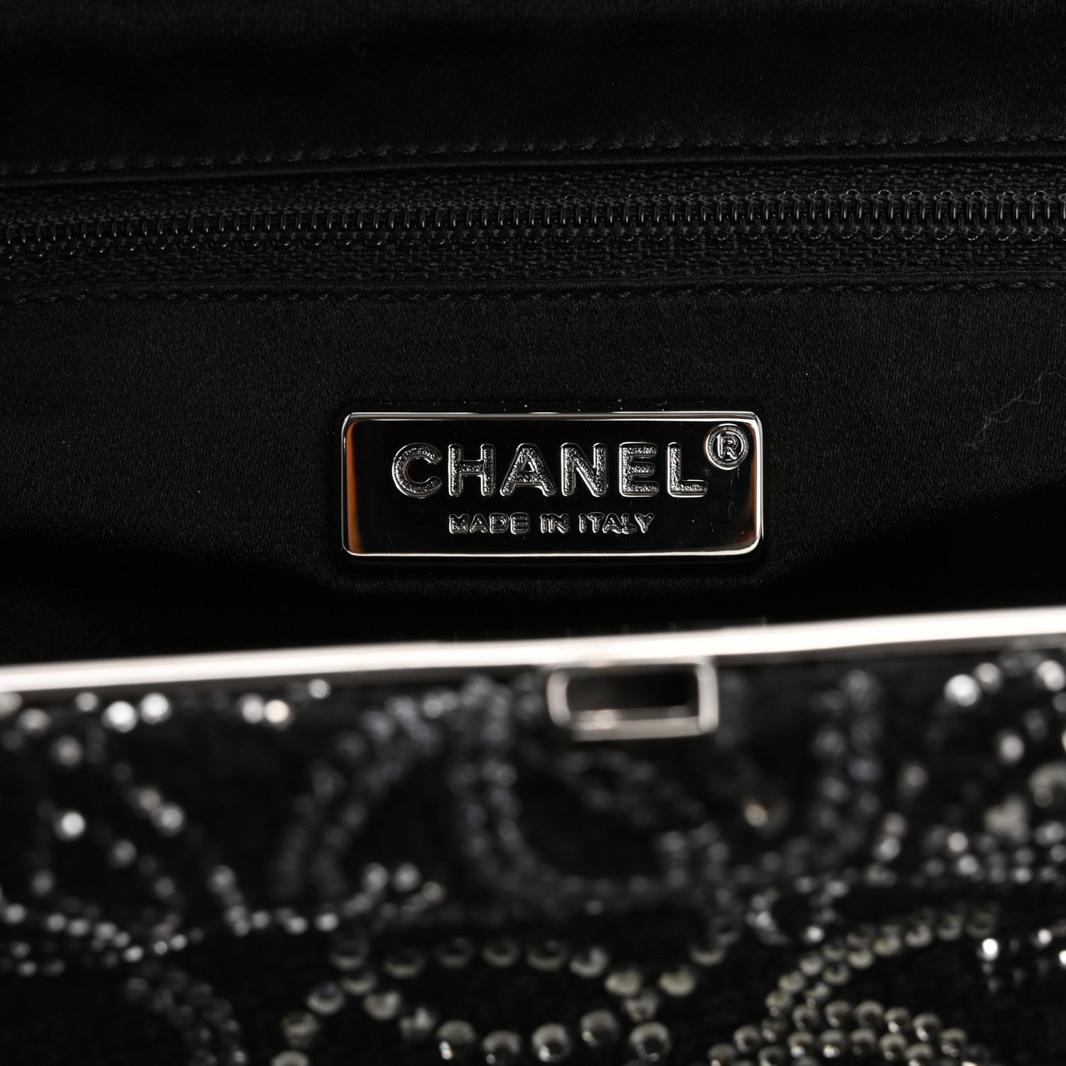 Chanel Tweed Strass Pudong Clutch Black 6 of 7