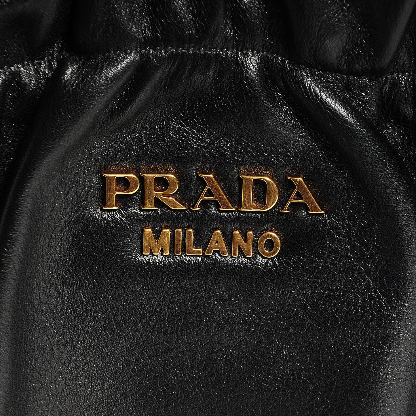 Nappa Drawstring Tote Black