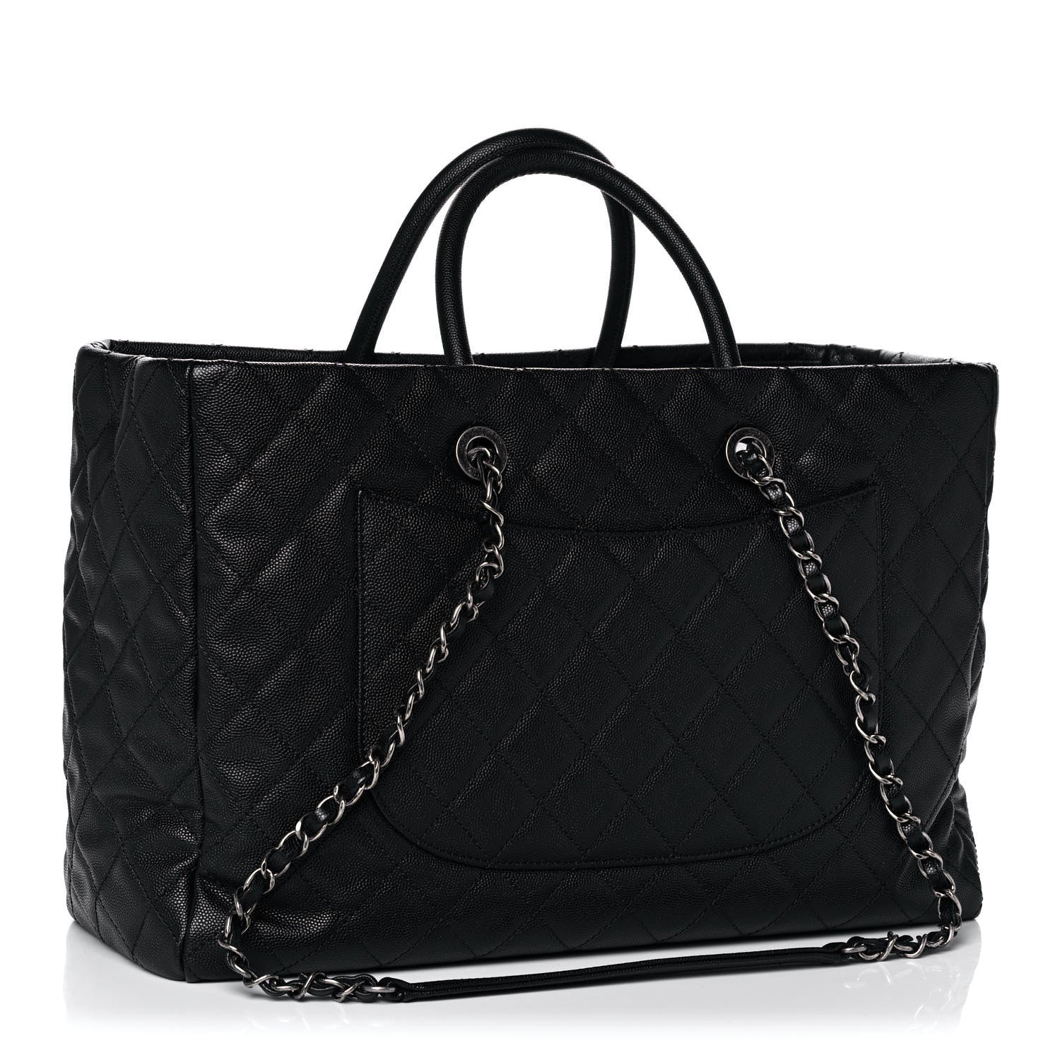 Chanel Caviar Quilted Large Coco Handle Shopping Tote Black 4 of 16