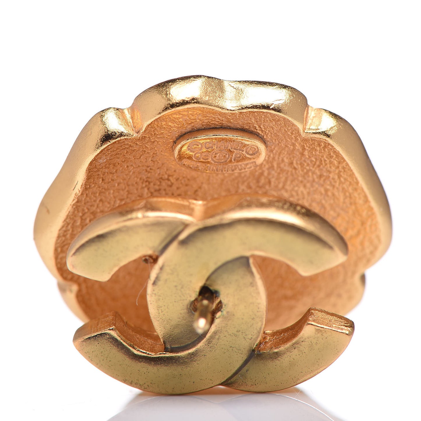 Enamel CC Camellia Earrings Gold