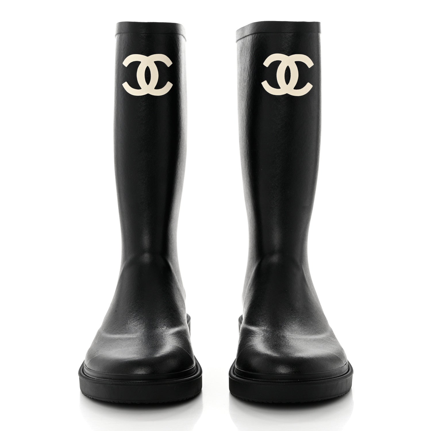Chanel Caoutchouk CC High Boots 38 Black 2 of 8