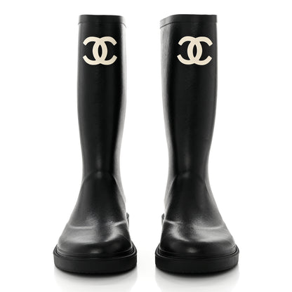 Chanel Caoutchouk CC High Boots 38 Black 2 of 8