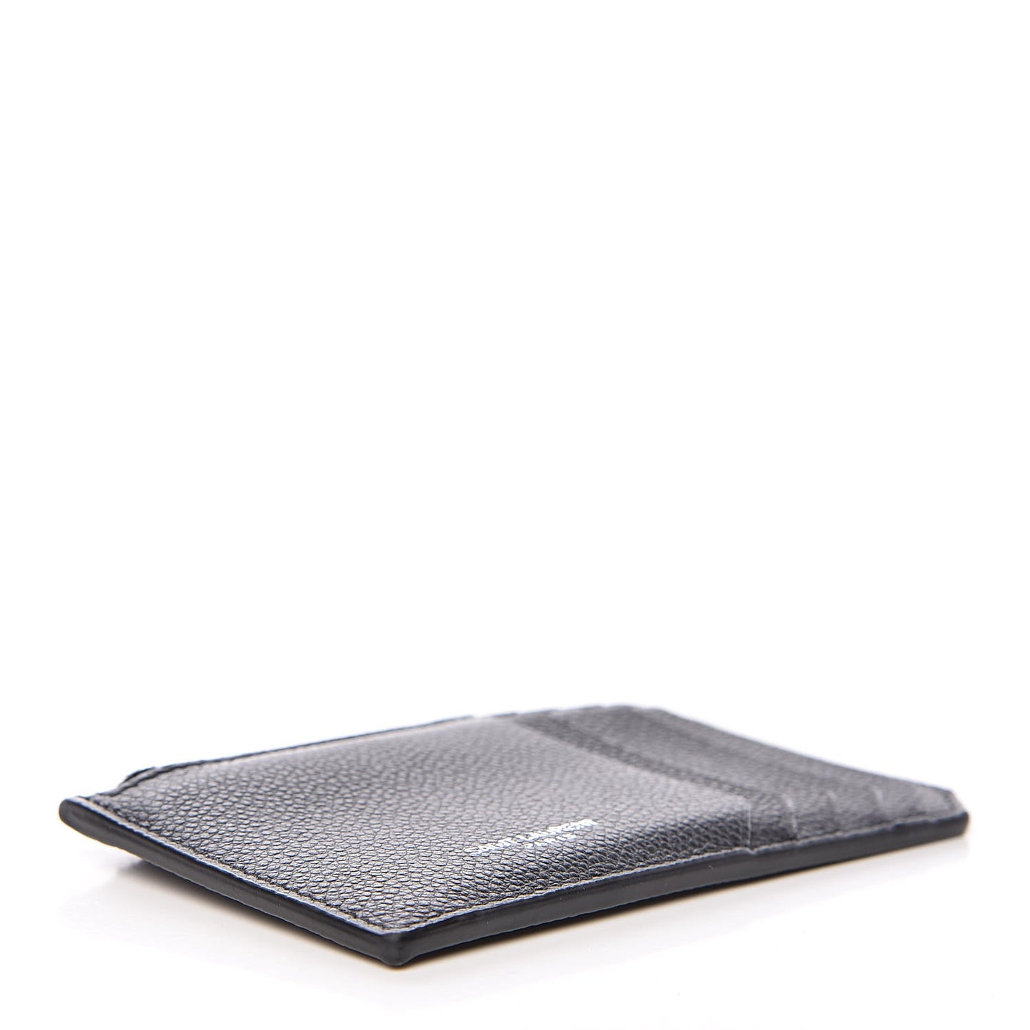 Grained Calfskin 5 Fragments Zip Pouch Card Holder Black