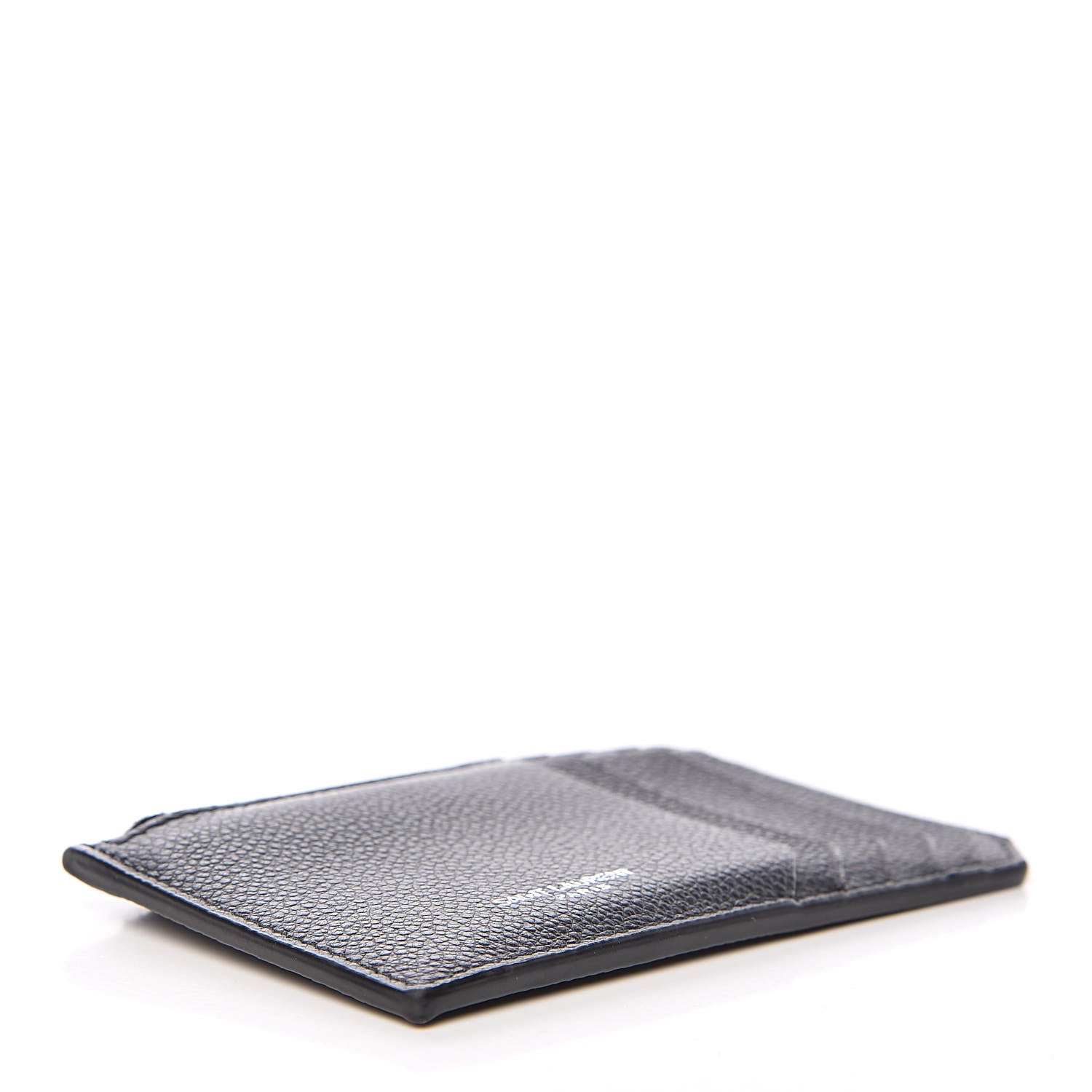 Saint Laurent Grained Calfskin 5 Fragments Zip Pouch Card Holder Black 4 of 8