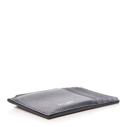 Saint Laurent Grained Calfskin 5 Fragments Zip Pouch Card Holder Black 4 of 8