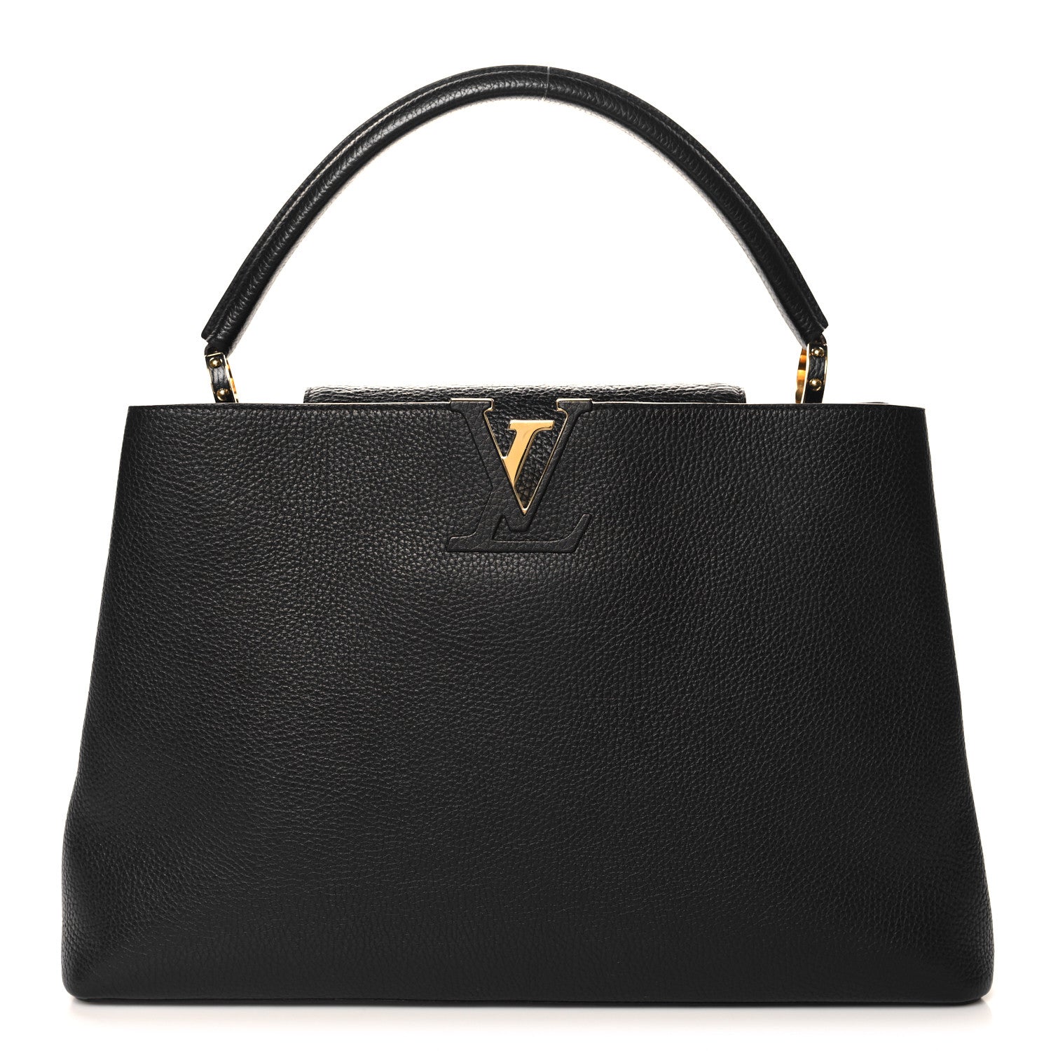 Louis Vuitton Taurillon Capucines GM  Black Fuchsia 1 of 11