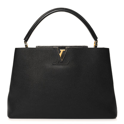 Louis Vuitton Taurillon Capucines GM  Black Fuchsia 1 of 11