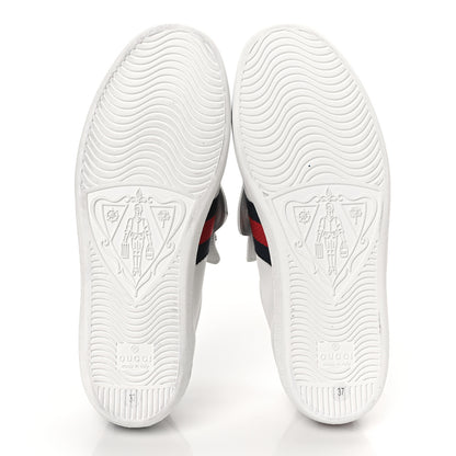 Gucci Calfskin Ayers Web Womens Ace Bow Lace Sneakers 37 White 5 of 8