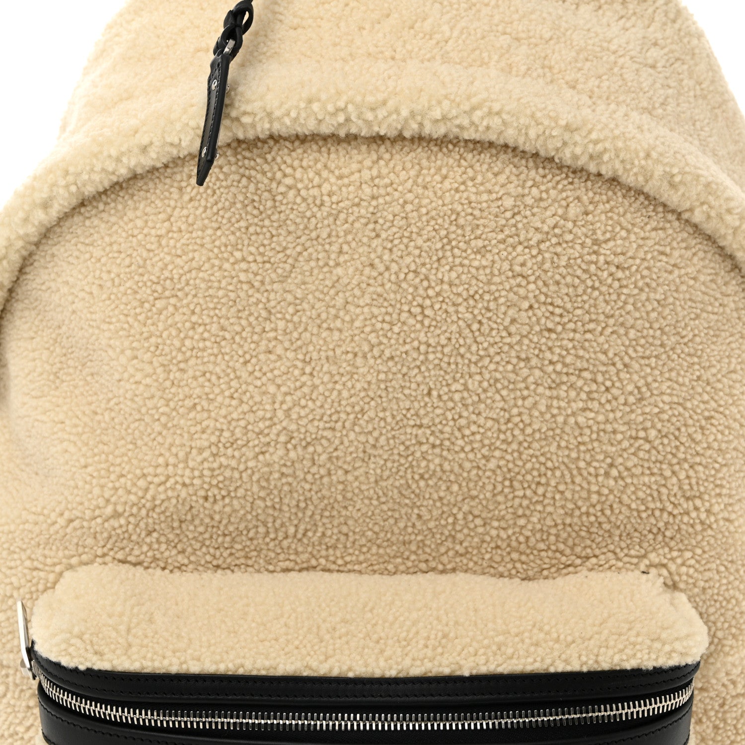 Saint Laurent Shearling City Backpack Natural Black 8 of 10