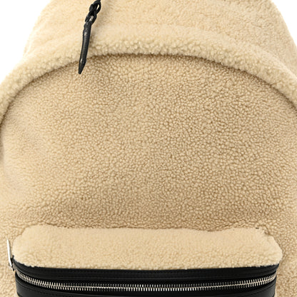 Saint Laurent Shearling City Backpack Natural Black 8 of 10