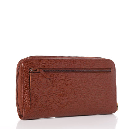 Chanel Caviar Large Timeless CC Gusset Zip Around Wallet Brown 3 of 10