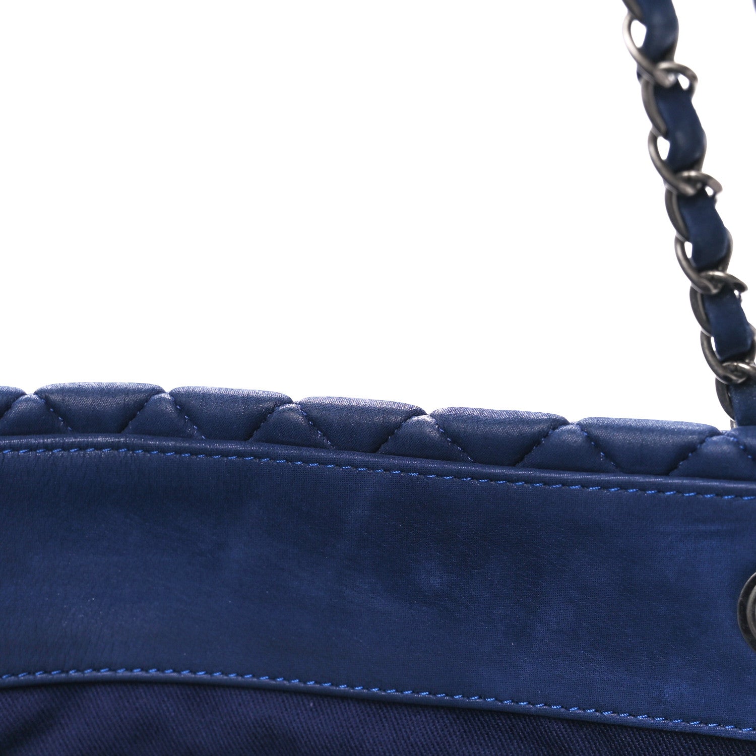 Chanel Iridescent Calfskin Quilted New Bubble Tote Dark Blue 13 of 13