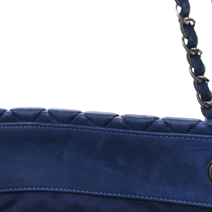 Chanel Iridescent Calfskin Quilted New Bubble Tote Dark Blue 13 of 13