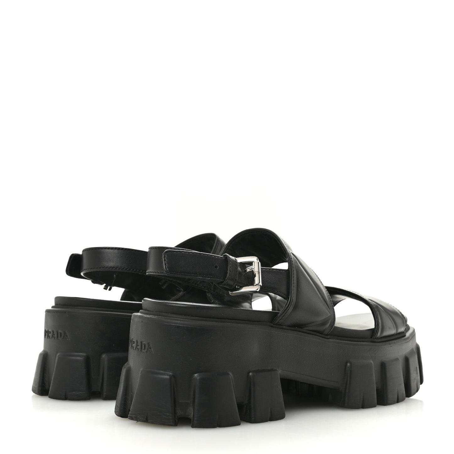 Nappa Soft Logo Padded Monolith 55mm Sandals 37.5 Black