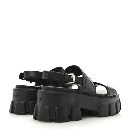 Prada Nappa Soft Logo Padded Monolith 55mm Sandals 37.5 Black 5 of 11
