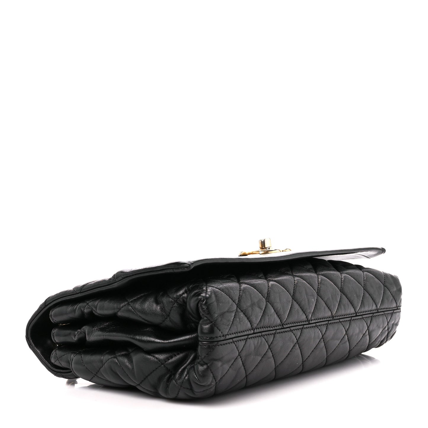 Calfskin Quilted Jumbo Soft Elegance Flap Black
