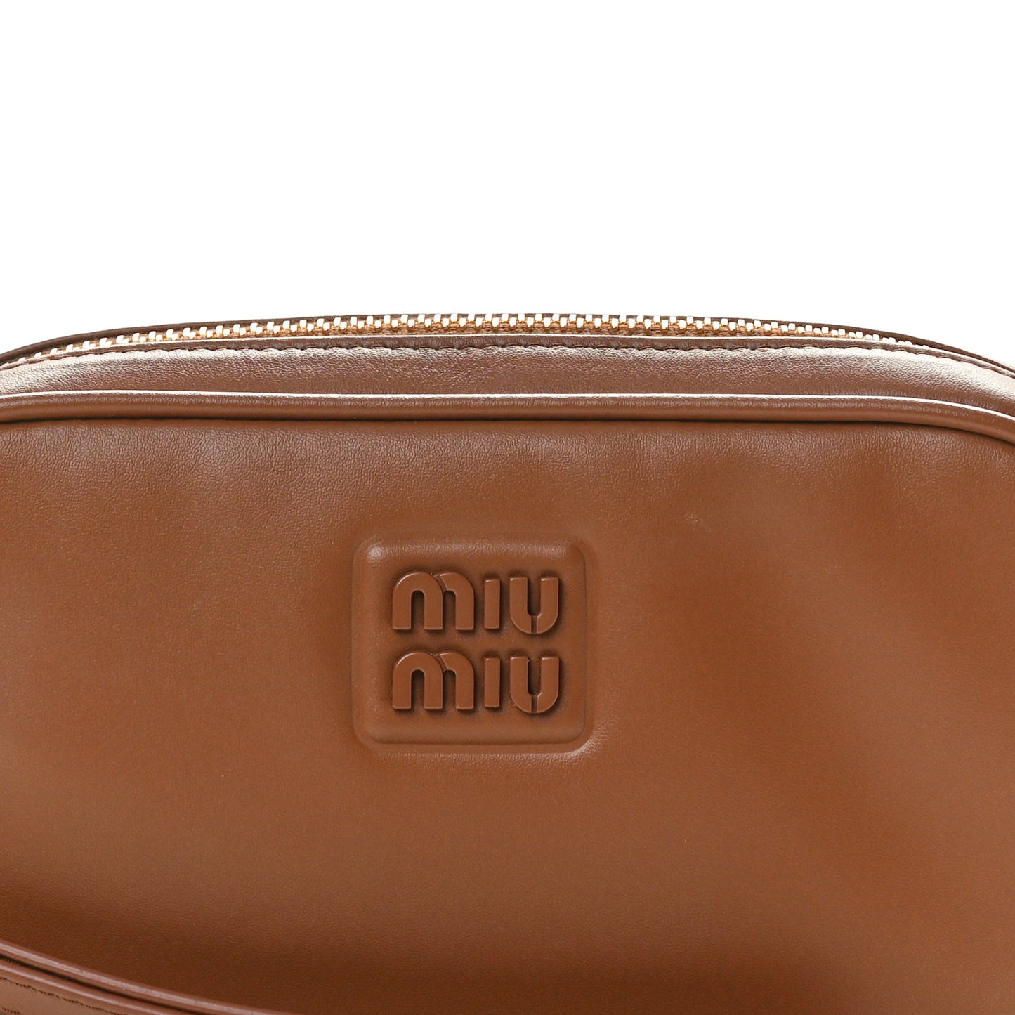 Nappa Arcadie Zipped Clutch Cognac
