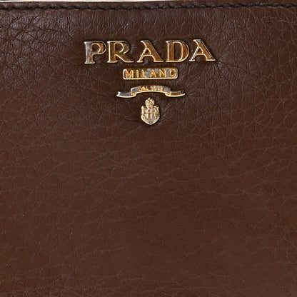 Prada Vitello Daino Zip Around Wallet Cacao 2 of 12