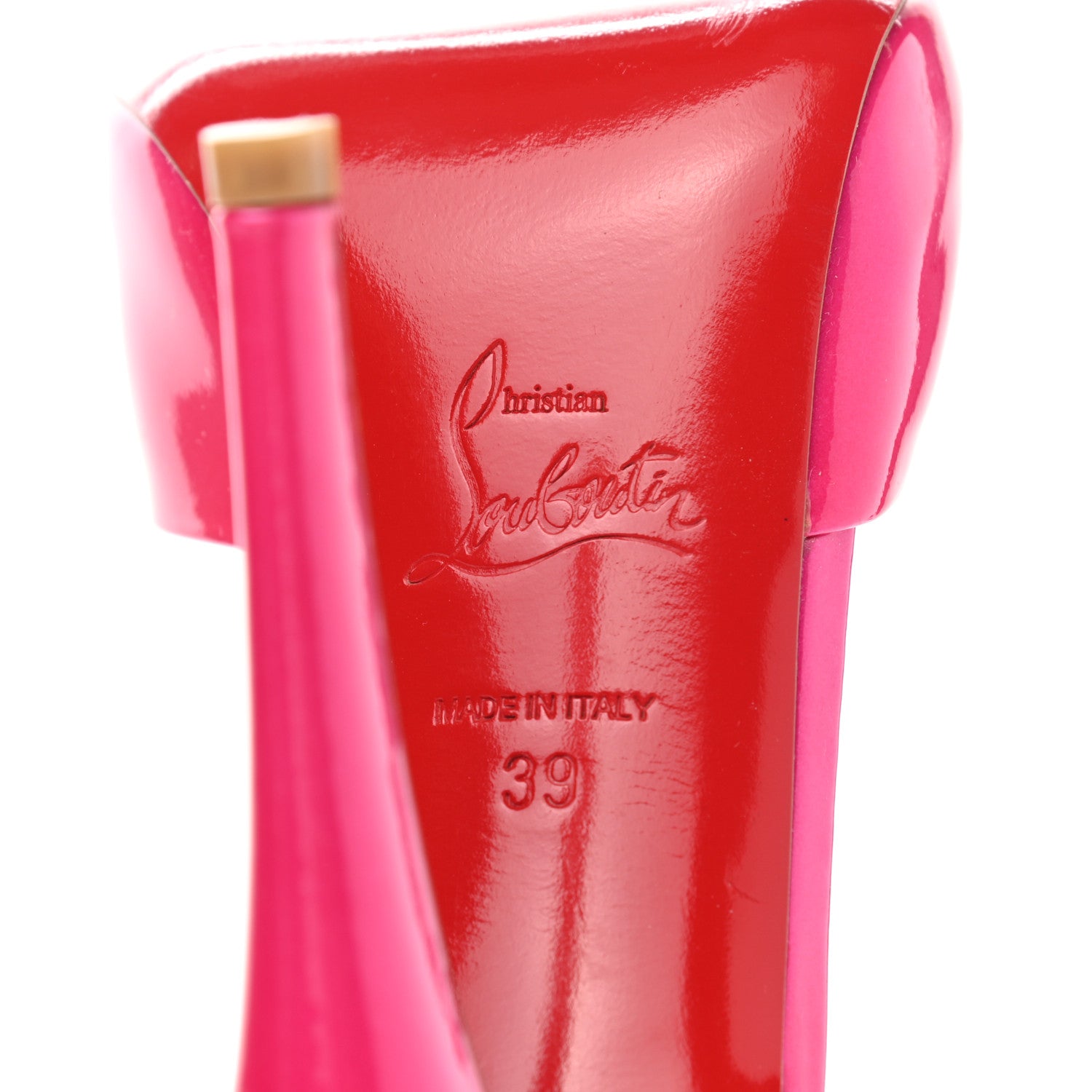 Christian Louboutin Metallic Patent Claudia 120 Pumps 39 Pink 6 of 9