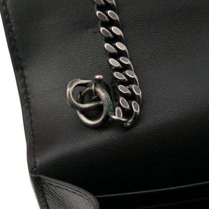 Saint Laurent Suede Bead Embellished Classic Monogram Kate Tassel Chain Wallet Black 11 of 11