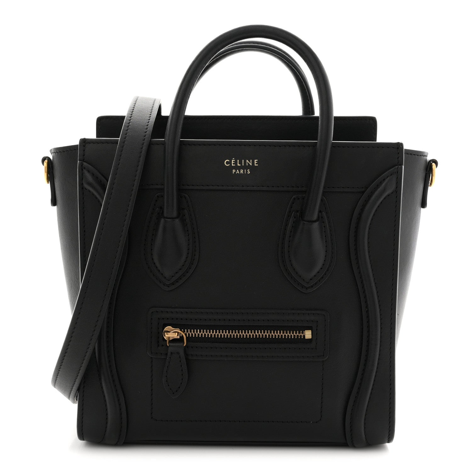 Celine Smooth Calfskin Nano Luggage Black 1 of 11
