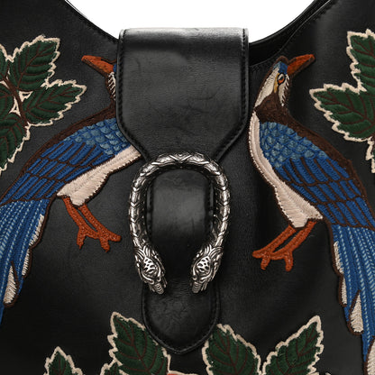 Gucci Calfskin Web Garden Collection Embroidered Medium Dionysus Hobo Black 12 of 14