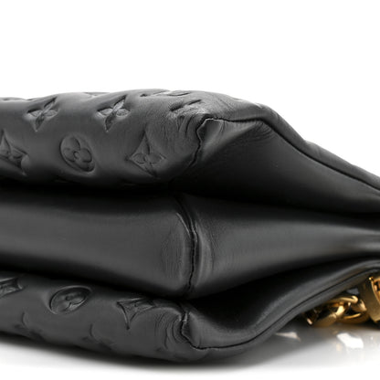 Louis Vuitton Lambskin Embossed Monogram Coussin MM Black 10 of 11