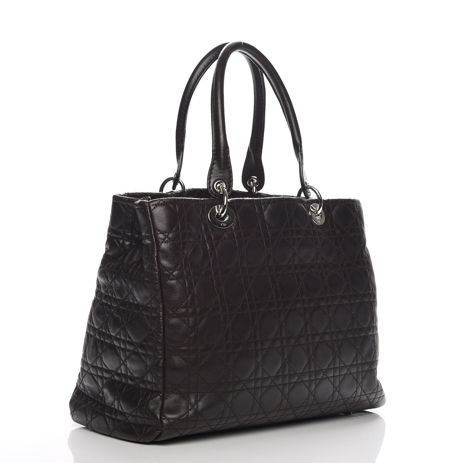 Christian Dior Lambskin Cannage Large Soft Lady Dior Shopping Tote Brown 3 of 7