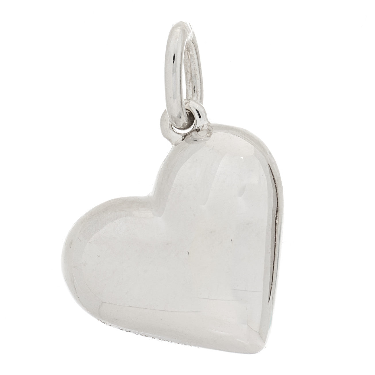 Tiffany 18K White Gold Platinum Diamond Etoile Heart Charm 3 of 4