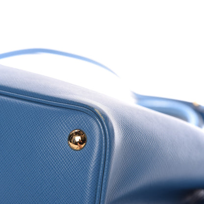 Prada Saffiano Cuir Medium Double Bag Cobalto 8 of 11