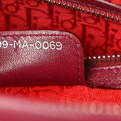 Christian Dior Lambskin Cannage Large Lady Dior Burgundy 7 of 14