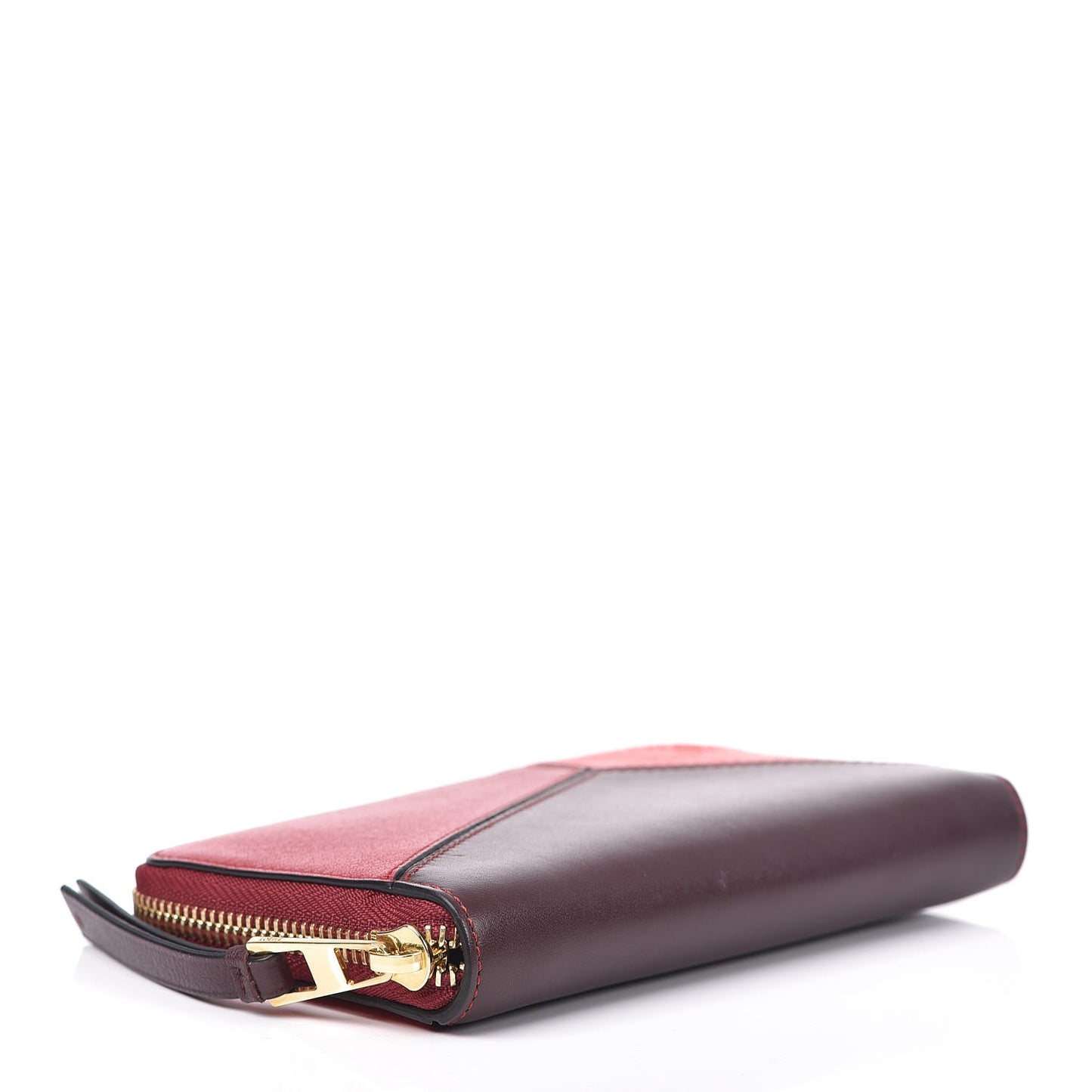 Calfskin Medium Puzzle Colorblock Zip Around Wallet Multicolor