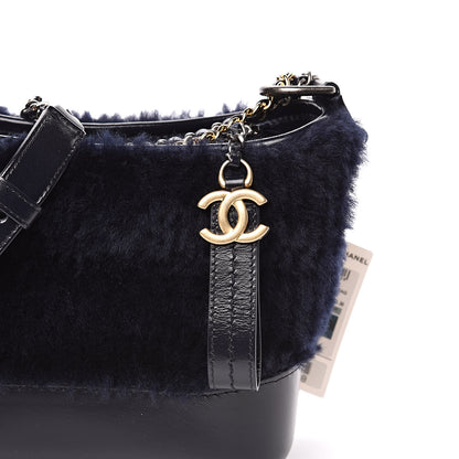 Chanel Shearling Small Gabrielle Hobo Navy 10 of 11