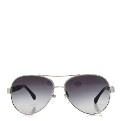 Chanel Lambskin Quilted CC 4195-Q Sunglasses Silver 2 of 7