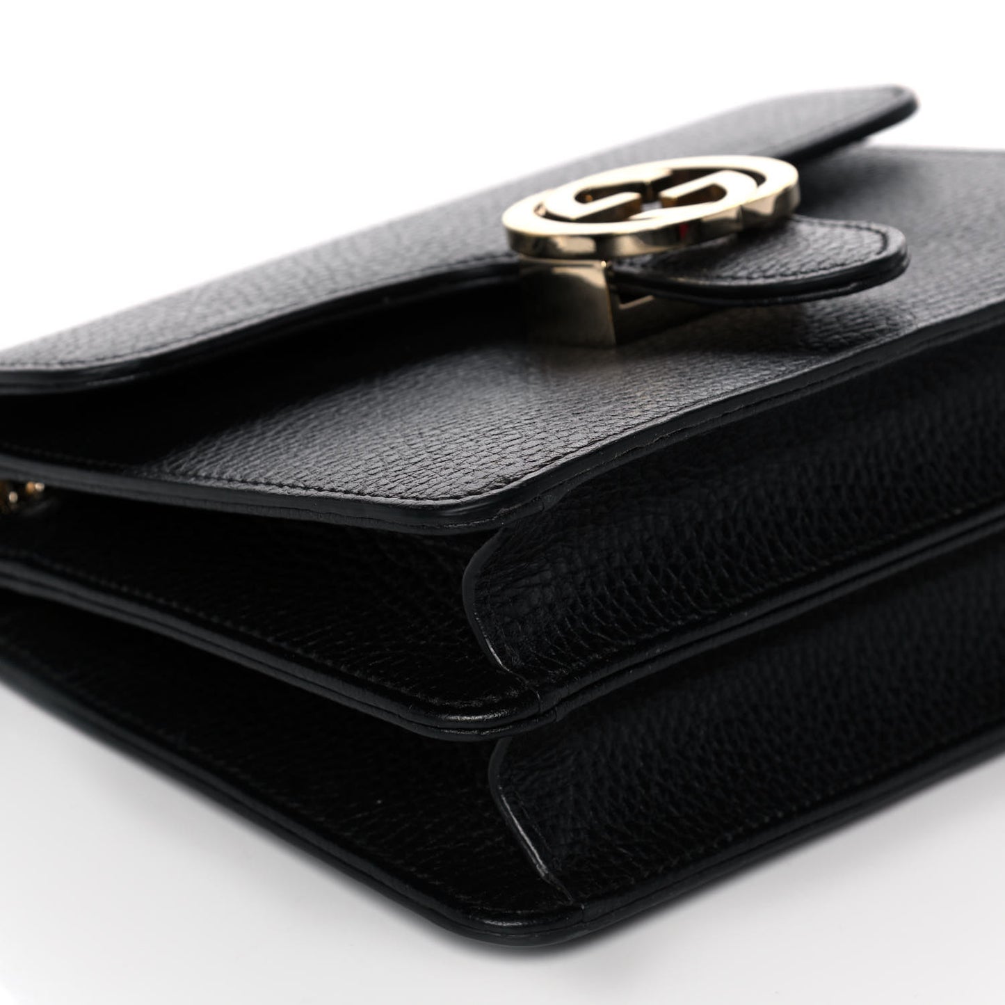 Dollar Calfskin Small Interlocking G Shoulder Bag Black