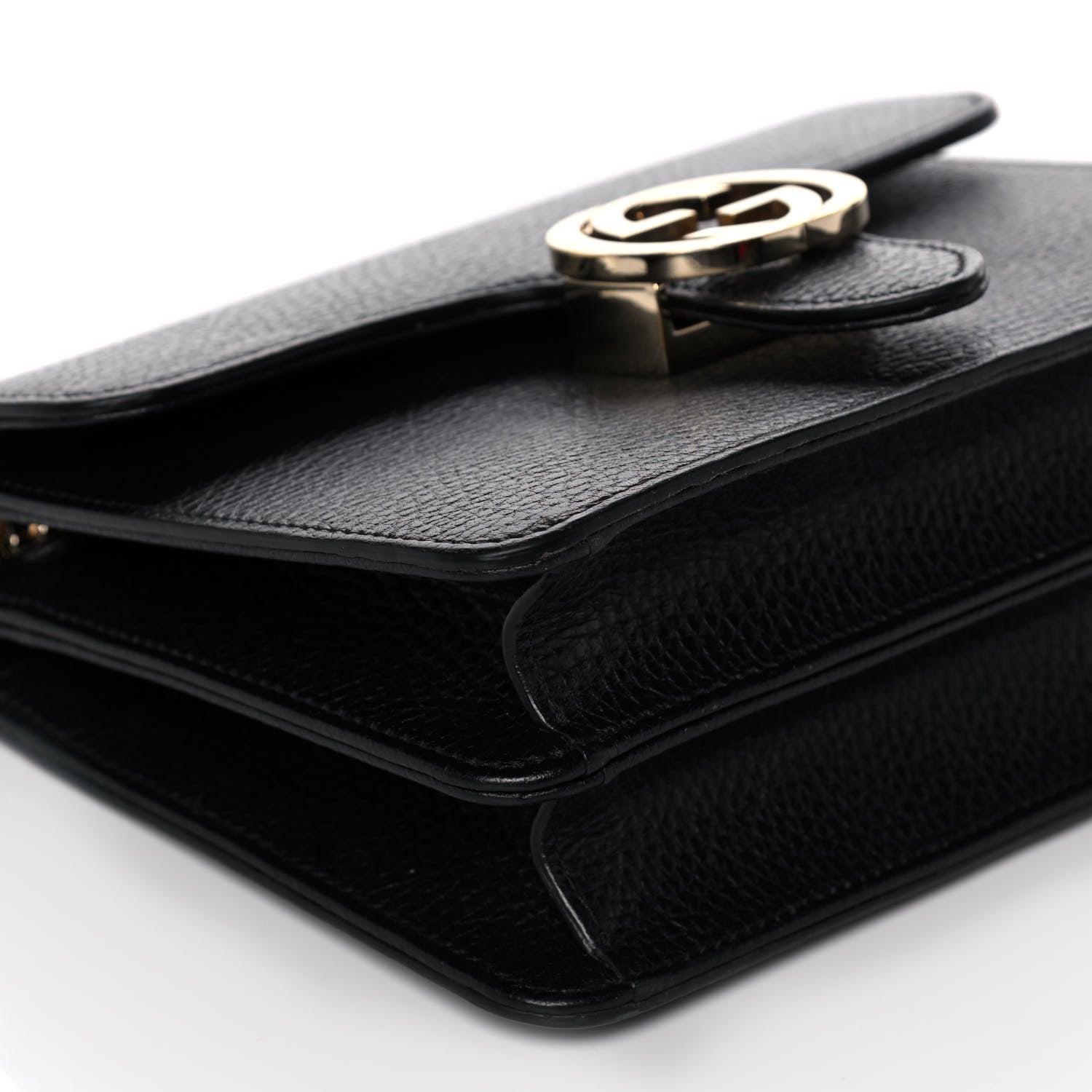 Gucci Dollar Calfskin Small Interlocking G Shoulder Bag Black 11 of 12