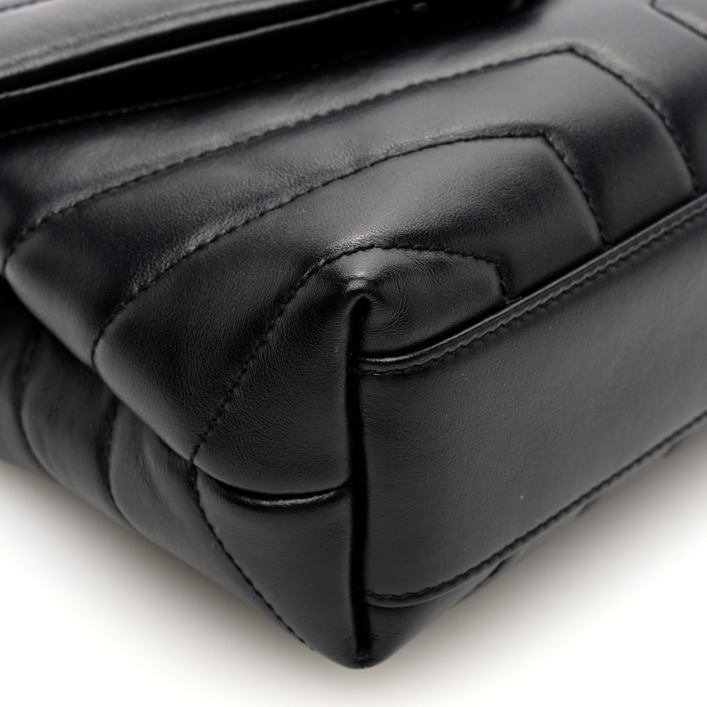 Calfskin Y Quilted Monogram Toy Loulou Crossbody Bag Black