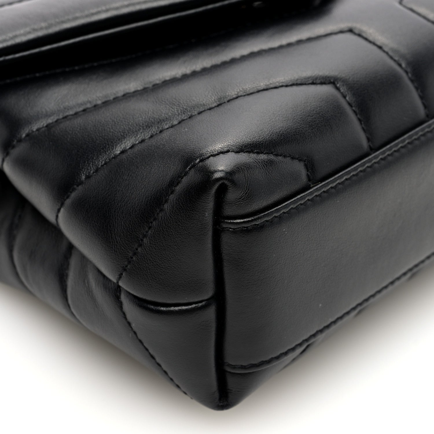 Saint Laurent Calfskin Y Quilted Monogram Toy Loulou Crossbody Bag Black 8 of 9