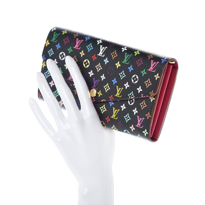 Louis Vuitton Monogram Multicolor Sarah Wallet NM Black Grenade 2 of 10
