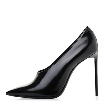 Saint Laurent Patent Calfskin Teddy High Vamp 105 Pumps 40 Black 1 of 4