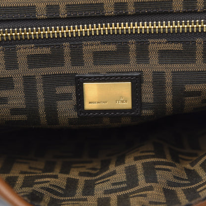 Fendi Goatskin Zucca Large Peekaboo Iconic Satchel Cuoio Tobacco Moro 7 of 12