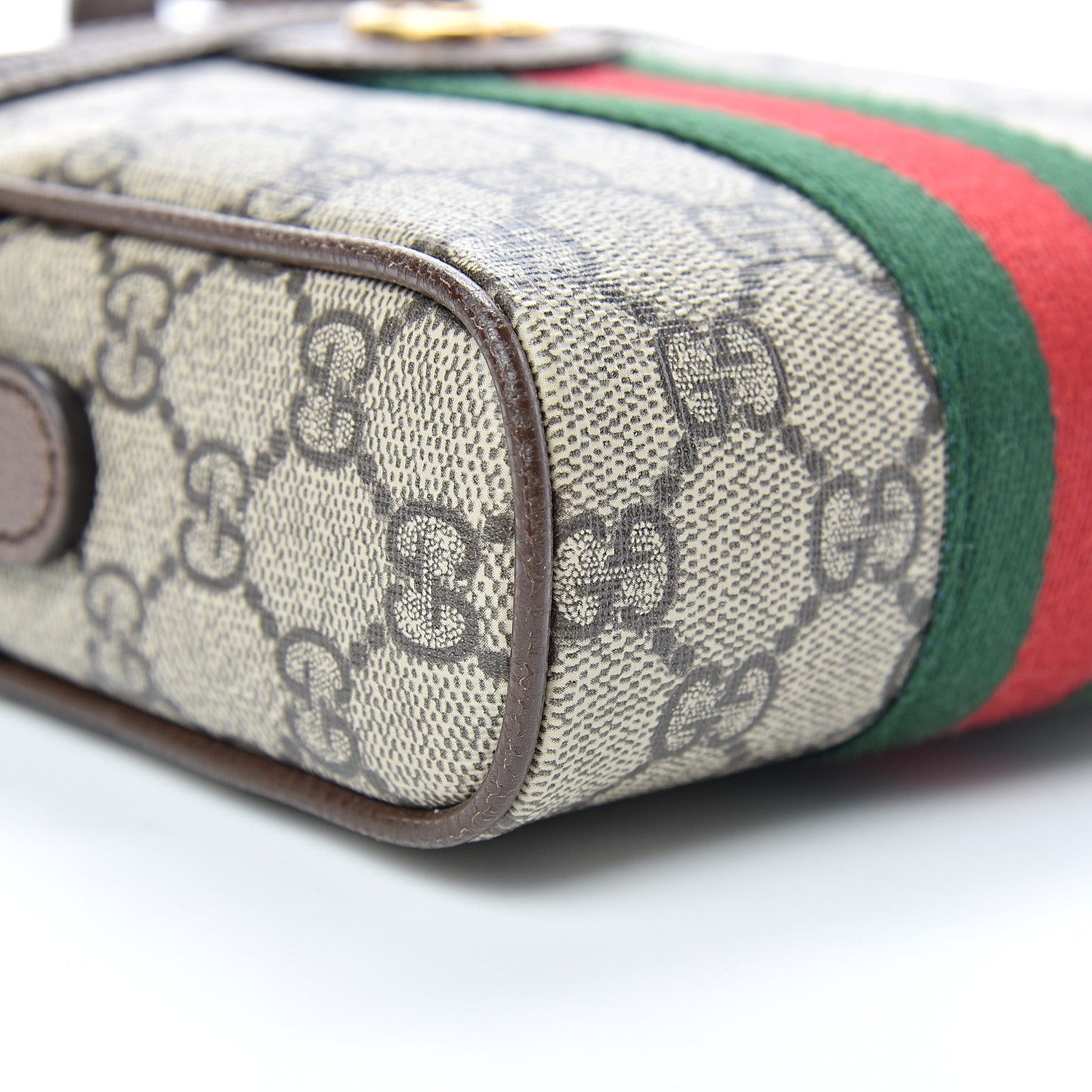 Gucci GG Supreme Monogram Web Mini Ophidia Messenger Brown 8 of 10