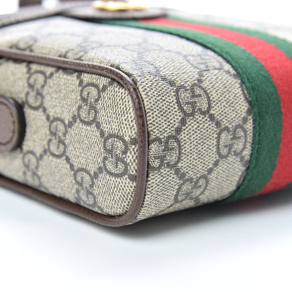 Gucci GG Supreme Monogram Web Mini Ophidia Messenger Brown 8 of 10