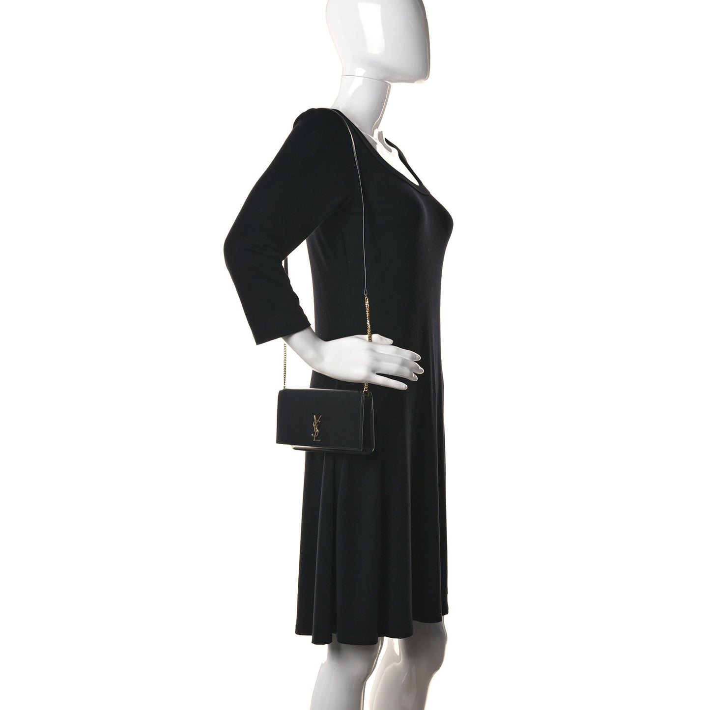 Smooth Calfskin Monogram Phone Holder Crossbody Black