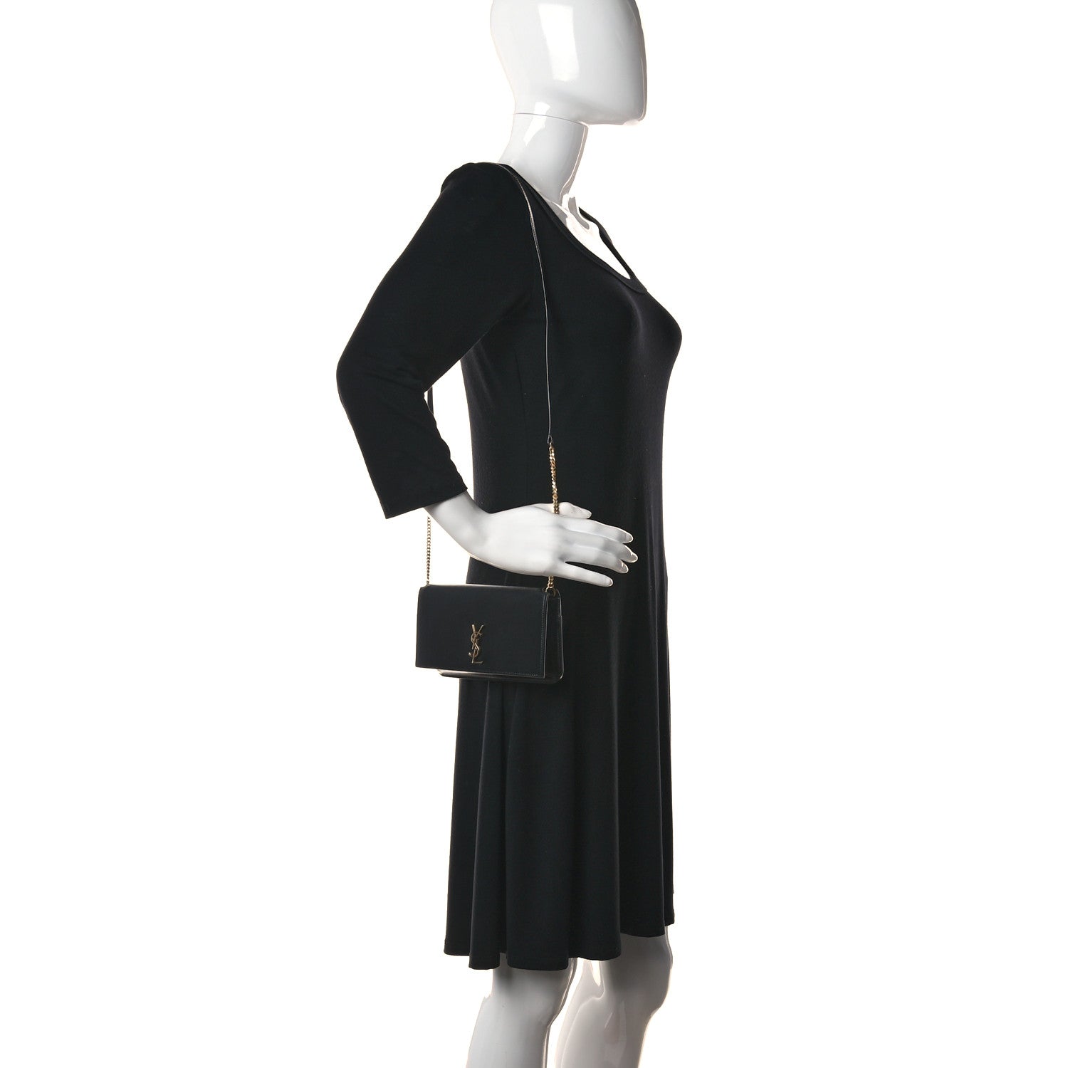 Saint Laurent Smooth Calfskin Monogram Phone Holder Crossbody Black 3 of 10