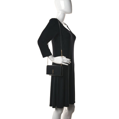 Saint Laurent Smooth Calfskin Monogram Phone Holder Crossbody Black 3 of 10