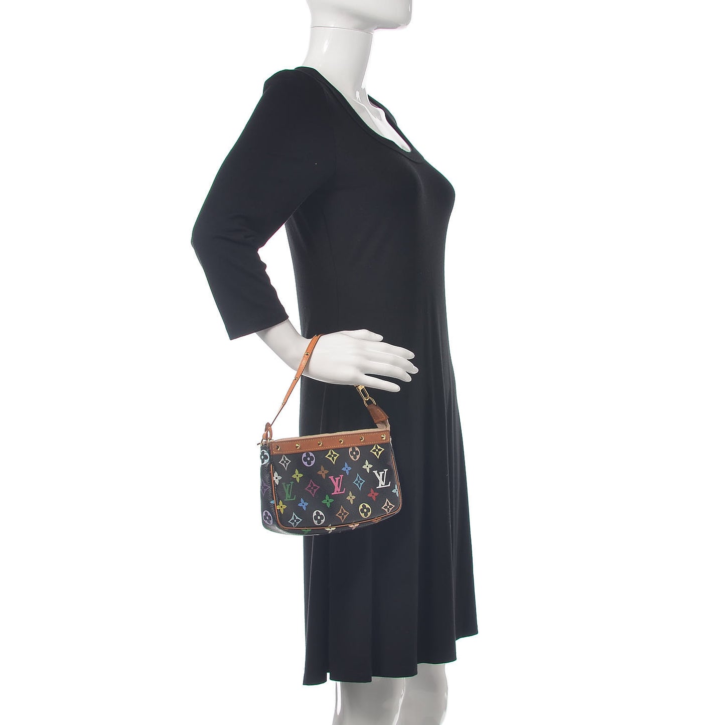 Monogram Multicolor Pochette Accessories Black