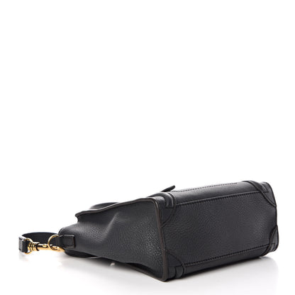 Celine Drummed Calfskin Nano Luggage Midnight 4 of 9