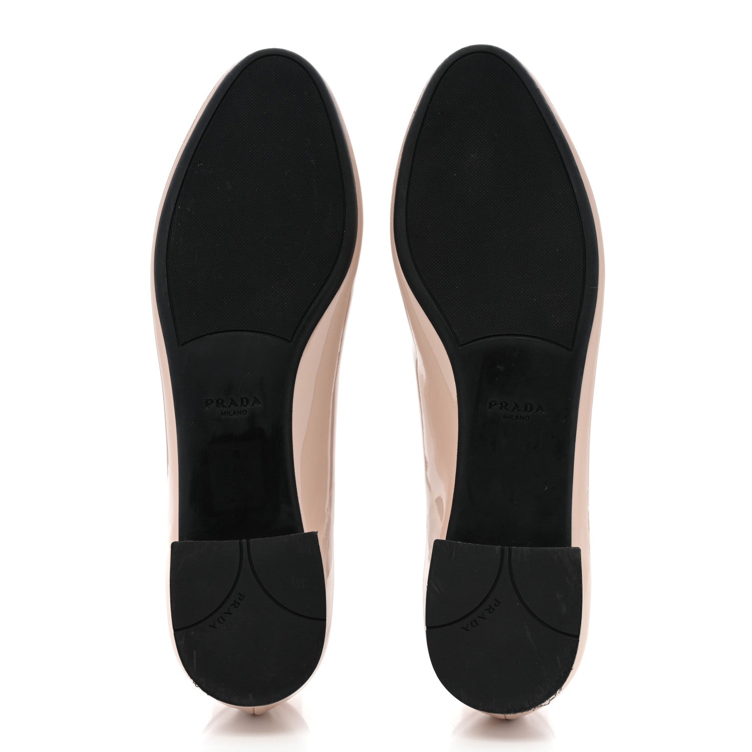 Prada Patent Triangle Ballerina Flats 37.5 Cipria 5 of 11