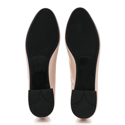 Prada Patent Triangle Ballerina Flats 37.5 Cipria 5 of 11